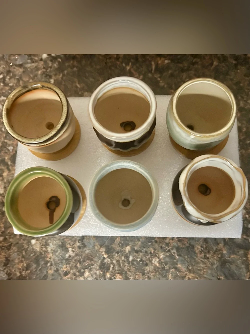 2.1 Inch Succulent Pots with Drainage and Base.  This is a set of 6.